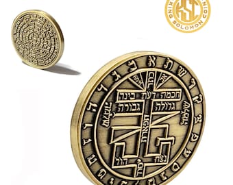 Tree of Life Kabbalah Coin – King Solomon Seal – 72 Names of God Amulet