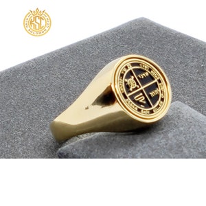 Third Pentacle of Jupiter Ring: 18K Gold Plated Kabbalah Seal