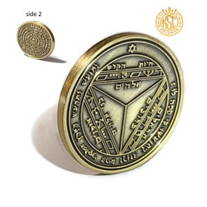 Seventh Pentacle of Saturn 72 names of God kabbalah King Solomon Coin seal talisman