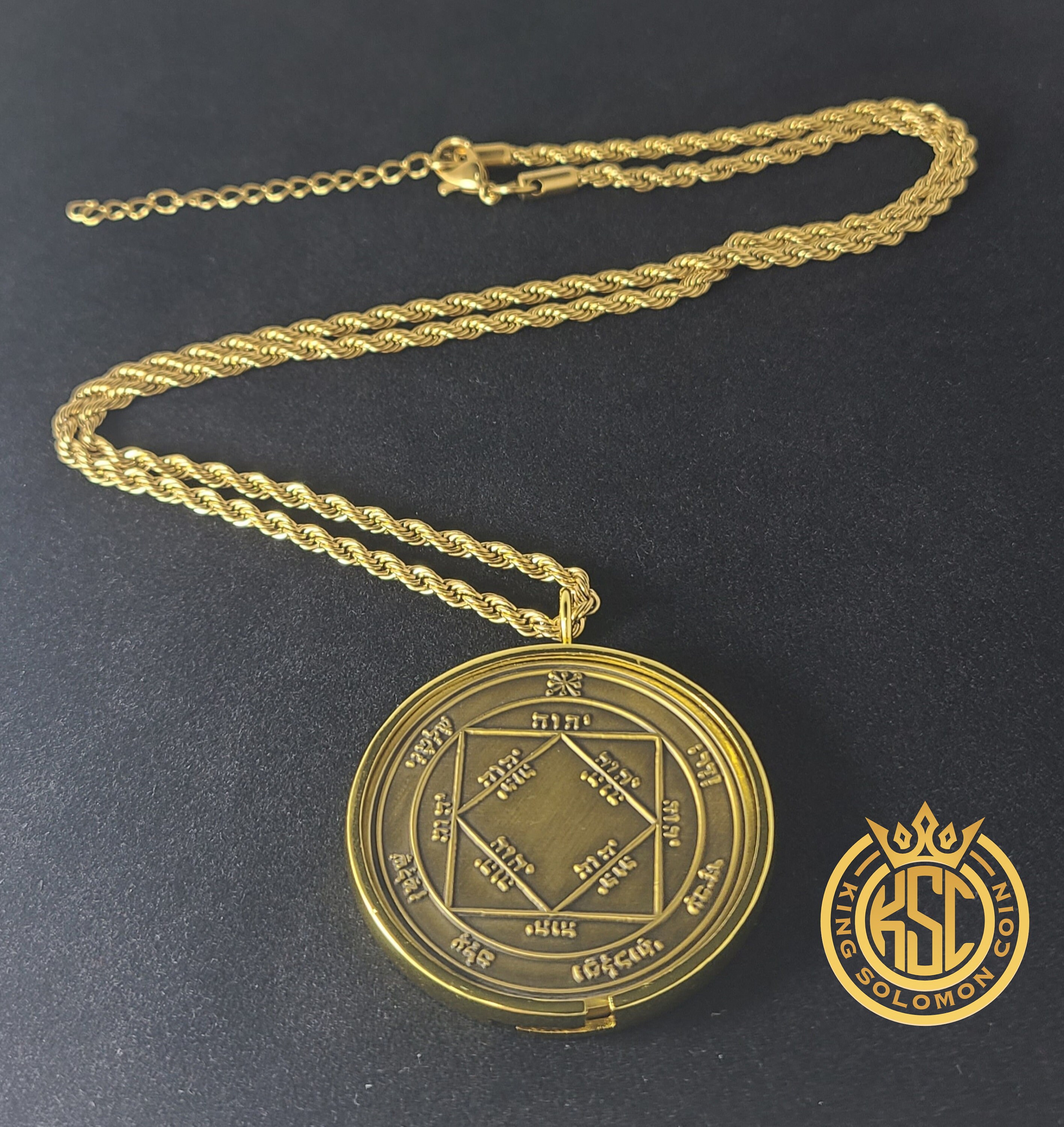 Second Pentacle Of Saturn + 72 Names Of God Kabbalah King Solomon Coin Seal