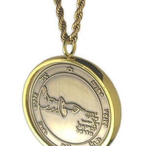 Fifth Pentacle Moon Necklace: King Solomon Seal Talisman, 72 Names of God
