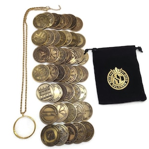 King Solomon Coin Seal Talisman Necklace: 44 Pentacles & 72 Names of God