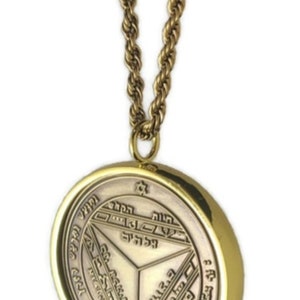 King Solomon Coin Necklace: Seventh Pentacle of Saturn, 72 Names of God