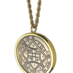 King Solomon Coin Necklace: Fourth Pentacle of Venus, 72 Names of God