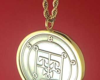 Botis Demon Sigil Necklace, Brass Talisman, Ars Goetia Seal, King Solomon