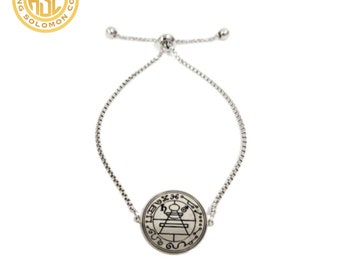 Secret Seal of Solomon Stainless Steel Bracelet, King Talisman, 72 Names of God