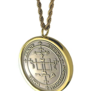 Archangel Gabriel Talisman Necklace: King Solomon Seal, Kabbalah Coin