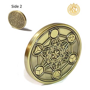 Metatron's Cube + 72 names of God kabbalah King Solomon Coin seal talisman