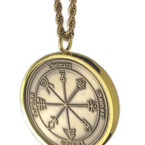 First Pentacle of Venus 72 names of God 1FitAll King Solomon Coin bezel kabbalah seal talisman Necklace