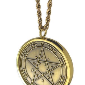Second Pentacle of Venus 72 names of God 1FitAll King Solomon Coin bezel kabbalah seal talisman Necklace
