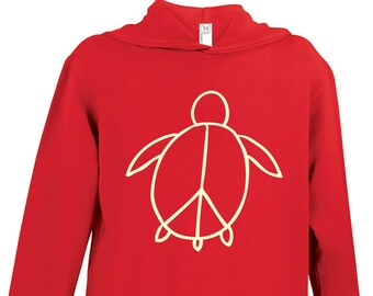 Toddler Turtle Hoodies - kids hooded sweatshirt, woodland,kids clothing, kids pullover hoodie, hoodie with pockets, toddler, peace turtle