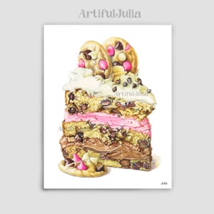 Food Painting Art Cookie Cake Art Print Food Watercolor Painting Dessert Wall Art Prints Art for Kitchen Dessert Painting