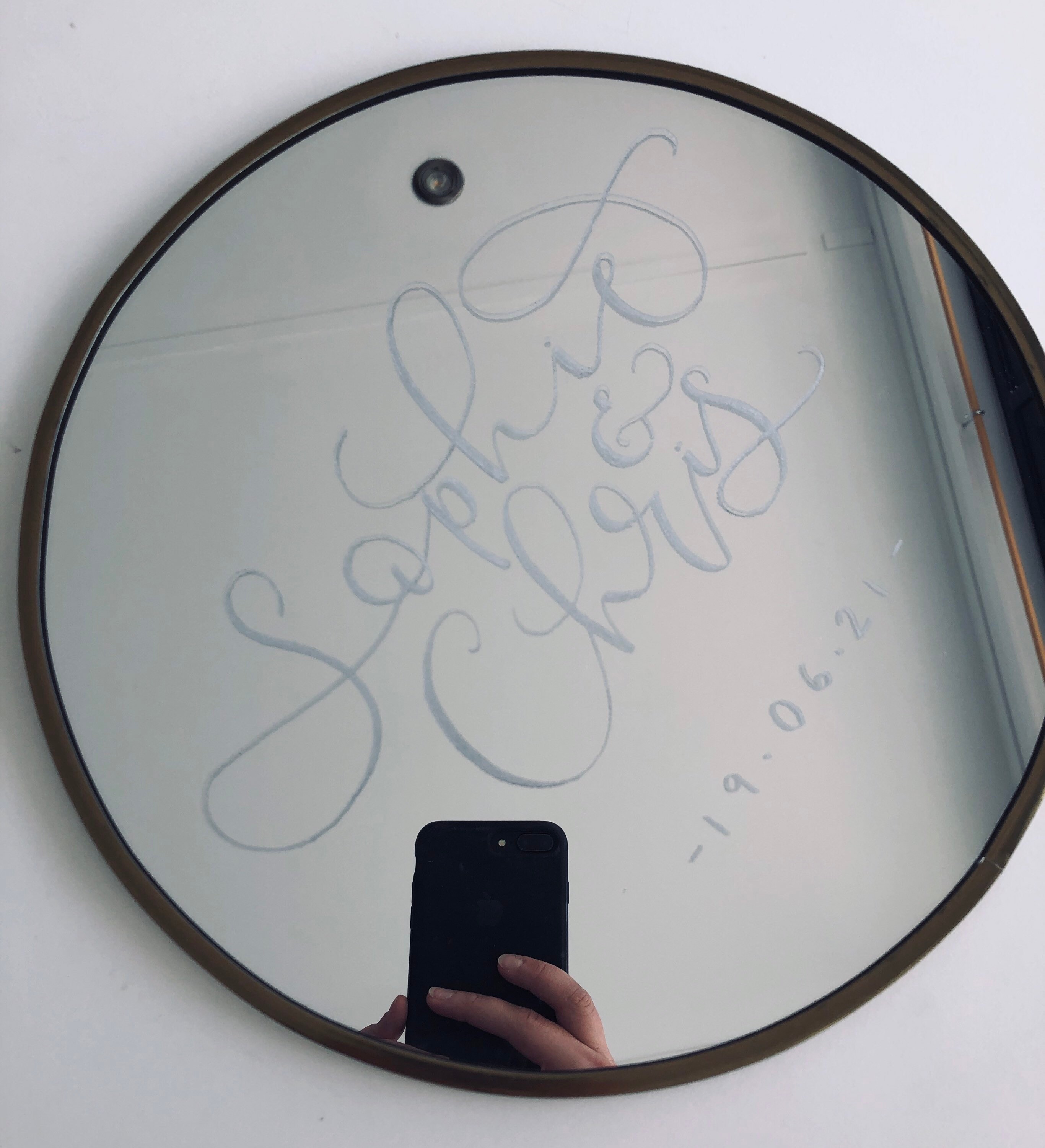 Beautiful Personalised Engraved Mirror Hand Engraved Circular Etsy
