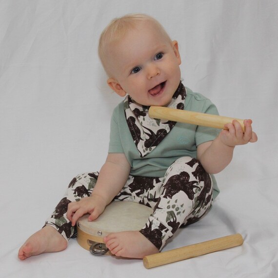 baby boy in leggings