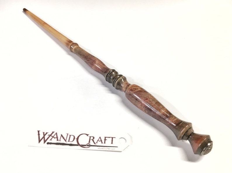 Ornamental Pear wooden magic wand with Dragon Heartstrings Etsy