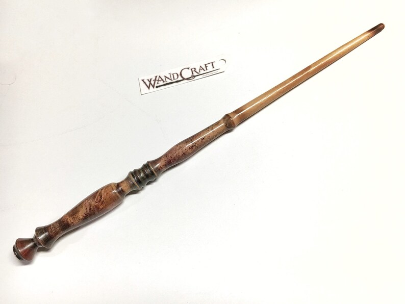 Ornamental Pear wooden magic wand with Dragon Heartstrings Etsy