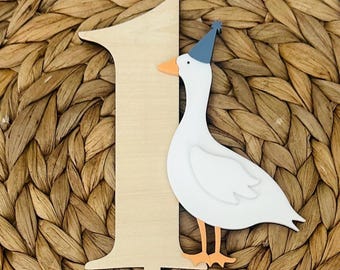 One Silly Goose Cake Topper, First Birthday Party Decorations, Silly Goose First Birthday Cake Topper, Farm Animal Party Decor, 1st Birthday