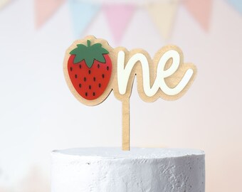 Strawberry Cake Topper Berry First Birthday Sweet One Strawberry ...