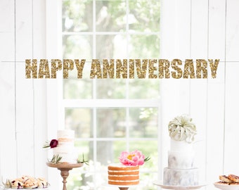 Happy Anniversary Banner - Anniversary Decorations