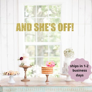 And She&#39;s Off! - Kentucky Derby Party Banner - Derby Party Banner - Derby Party Decorations - Derby Bridal Shower