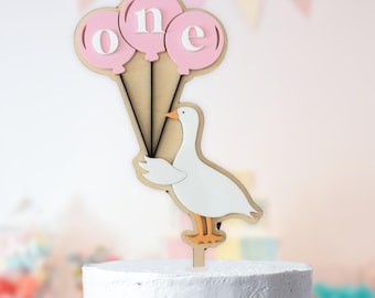 One Silly Goose Cake Topper, First Birthday Party Decorations, Silly Goose First Birthday Cake Topper, Farm Animal Party Decor, 1st Birthday