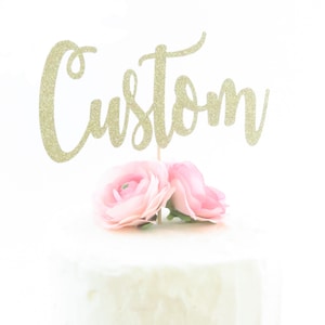 Custom Name Cake Topper for Baby Shower or Gender Reveal, Personalized Name Topper, Glitter Cake Topper for All Occasions