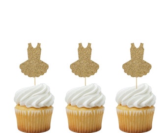 Tutu Cupcake Toppers - Glitter Cupcake Toppers