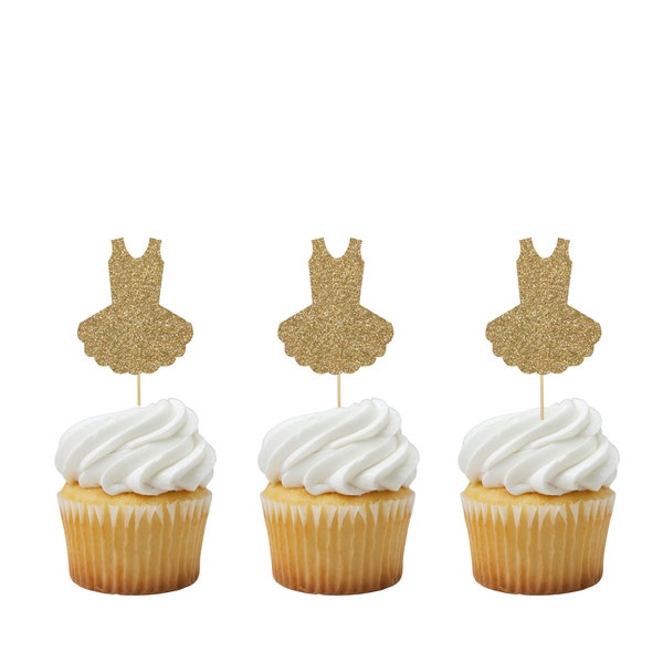 Tutu Cupcake Toppers - Glitter Cupcake Toppers