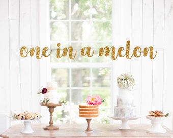 One in a Melon Banner - Birthday Banner