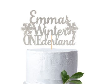 Custom Winter Onederland Cake Topper  Winter First Birthday  Frozen Party Decoration  Winter Cake Topper Snowflake Birthday First Birthday