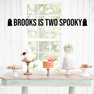 Custom Two Spooky Banner - Halloween Birthday Banner