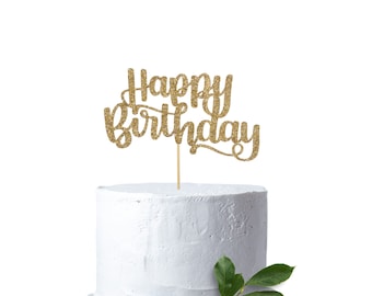 Happy Birthday Cake Topper - Birthday Cake Topper - Glitter Birthday Cake Topper