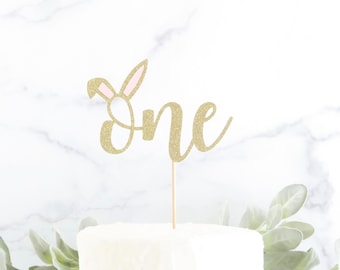 Some Bunny is One Cake Topper - 1st Birthday Easter Cake Topper