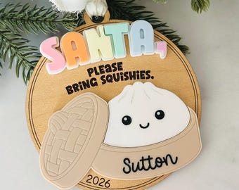In My Squishies Era 2026 Christmas Ornament, Kawaii Dumpling Bao Bun Holiday Decor, Kids Stocking Stuffer Gift