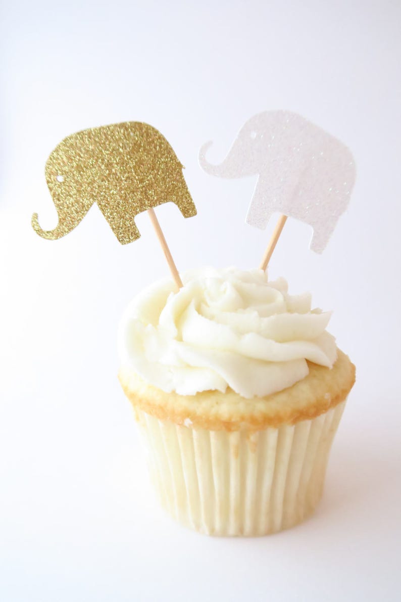 Elephant Cupcake Toppers Elephant Baby Shower Baby Shower Etsy