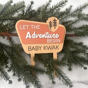 Our Biggest Adventure, Custom National Park Baby Shower, Let the Adventure Begin Cake Topper, Wedding Cake Decorations, Personalized