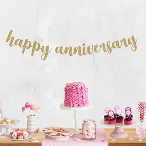 Anniversary Party Decorations - Golden Anniversary Banner - Happy 50th