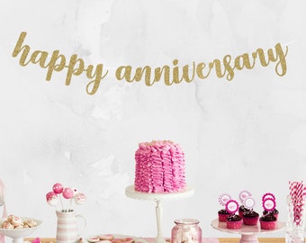 Anniversary Party Decorations - Golden Anniversary Banner - Happy 50th