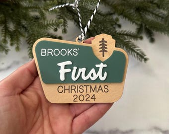 Baby's First Christmas Ornament, Personalized National Park Ornament, Christmas Gift for New Parents,