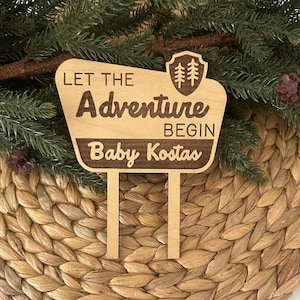 Custom National Park Cake Topper, Let the Adventure Begin Cake Topper, Baby Shower Cake Decorations, Personalized, Our Biggest Adventure