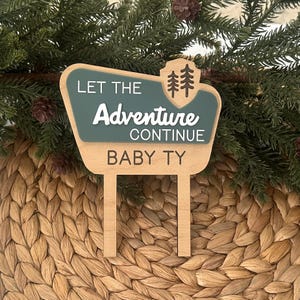 Our Biggest Adventure, Custom National Park Baby Shower, Let the Adventure Continue Cake Topper, Wedding Cake Decorations, Personalized