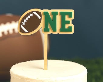 Football First Birthday Cake Topper, First Year Down, Sports Birthday Party, ONE Smash Cake Topper