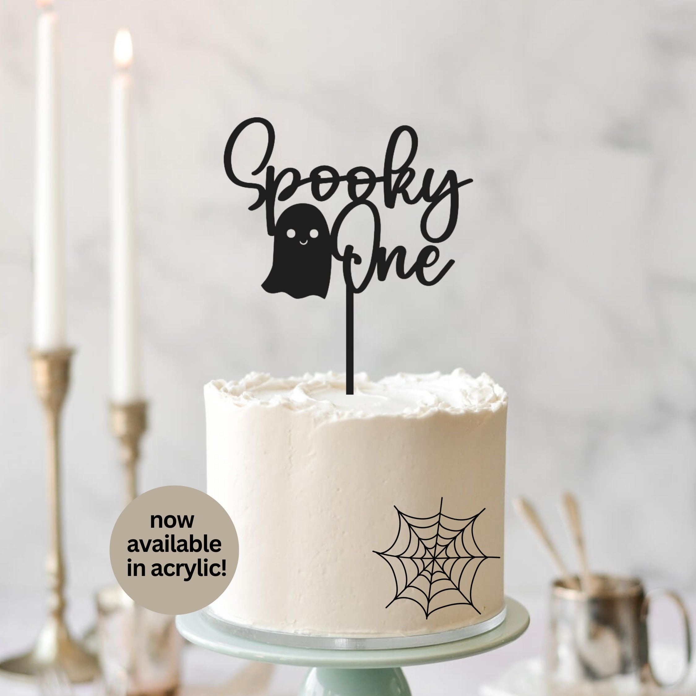 Spooky One Cake Topper Halloween Birthday Party Decorations 1st Birthday Cake Topper