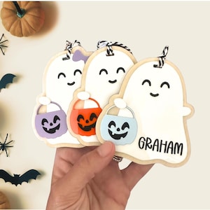Boo Basket Tag for Kids, Halloween Decorations, Ghost Tag for Halloween Basket, Cute Ghost, Boo Basket Tag, Personalized, Reusable image 2