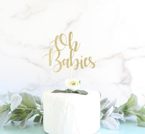 Oh Babies Cake Topper - Twins Cake Topper - Twins Baby Shower - Gender Reveal Party