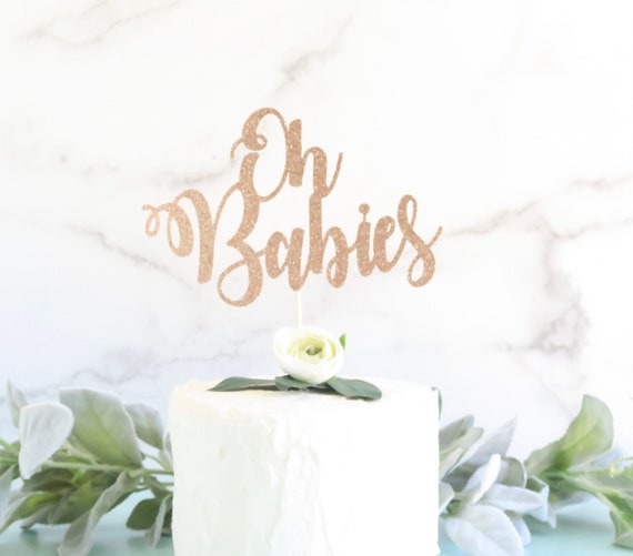 Oh Babies Cake Topper - Twins Cake Topper - Twins Baby Shower