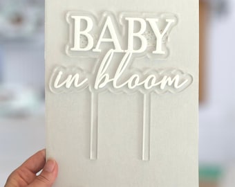 Baby in Bloom Cake Topper, Spring Baby Shower Decorations