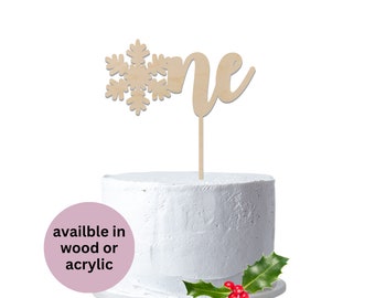Snowflake First Birthday Cake Topper - 1st Birthday Cake Topper - Little Snowflake Party