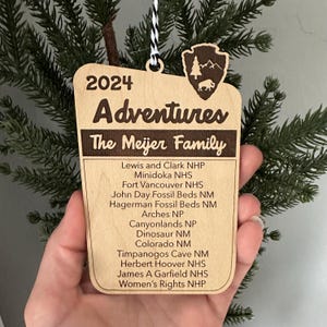 Personalized 2025 National Park Ornament, Family Adventures Keepsake, Custom Christmas Ornament, National Parks Travel Gift, National Parks