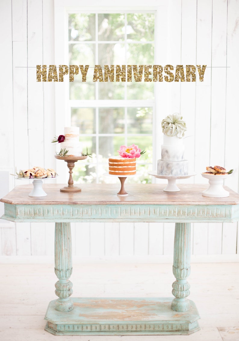 Happy Anniversary Banner - Anniversary Decorations image 1